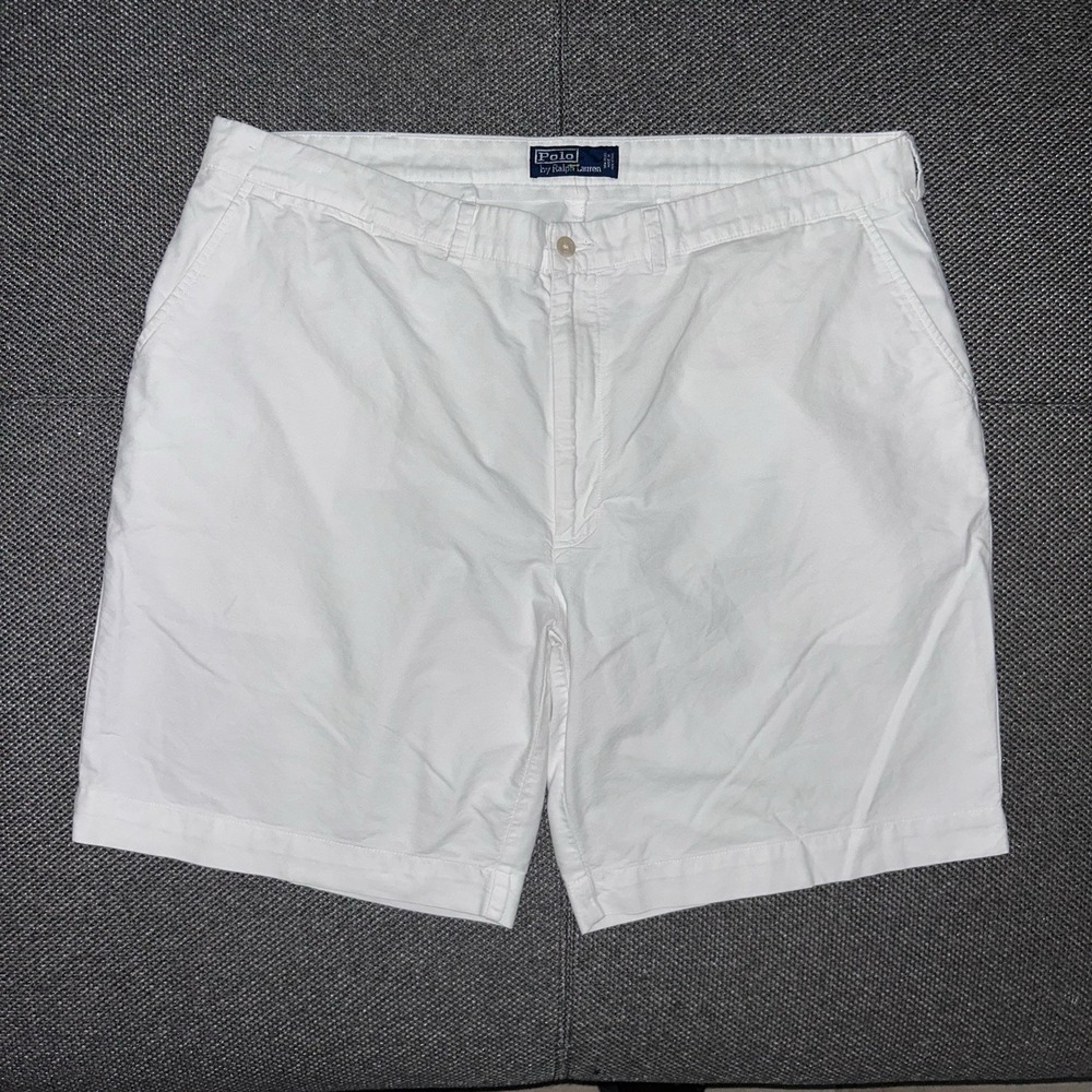 Vintage 90s Polo Ralph Lauren Men's White Chino Shorts Size 42 Waist (Fits 40)